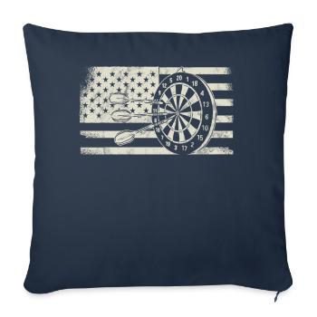 Jeu de fléchettes rétro Dartboard 180 pour les joueurs de fléchettes - Housse de coussin décorative 45 x 45 cm - bleu marine - Devant