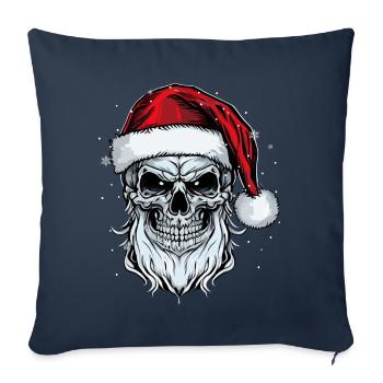 Santa Claus Skull Christmas Horror Metal Rock n Ro - Sofa pillowcase 17,3'' x 17,3'' (45 x 45 cm) - navy - Front