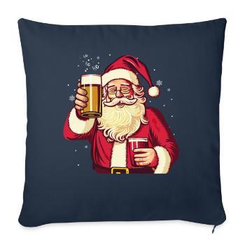 Bad Santa Claus Beer Mug Funny Beer Drinking Chris - Sofakissenbezug 45 x 45 cm - Navy - Vorne