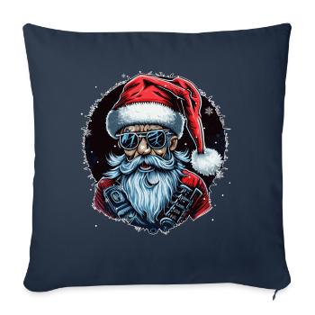 Old Rocker Santa Claus Rock n Roll Metal Christmas - Sofa pillowcase 17,3'' x 17,3'' (45 x 45 cm) - navy - Front
