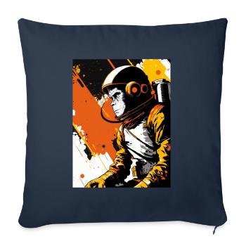 Singe astronaute - Housse de coussin décorative 45 x 45 cm - bleu marine - Devant