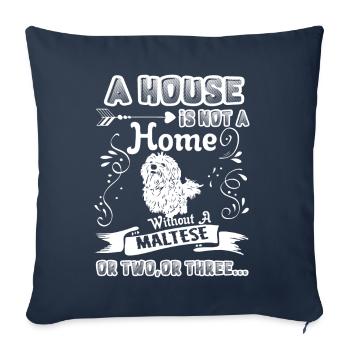 Maltese Home Without Maltese - Sofa pillowcase 17,3'' x 17,3'' (45 x 45 cm) - navy - Front
