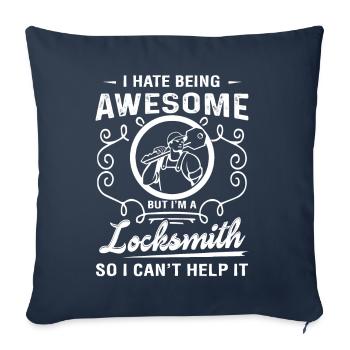 Locksmith Awesome Locksmith - Sofa pillowcase 17,3'' x 17,3'' (45 x 45 cm) - navy - Front