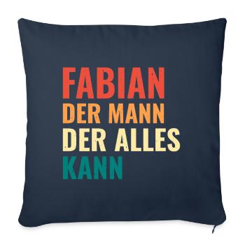 Fabian Der Mann Der Alles Kann Vorname Fabian - Sofakissenbezug 45 x 45 cm - Navy - Vorne