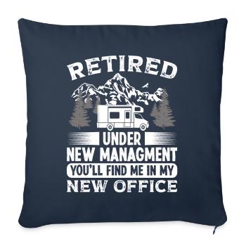 Retired under new Managment new Office - Sofa pillowcase 17,3'' x 17,3'' (45 x 45 cm) - navy - Front