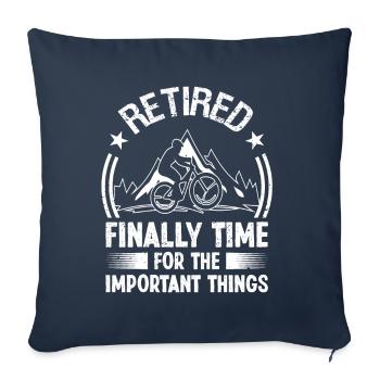 Retired finally Time for the important - Sofa pillowcase 17,3'' x 17,3'' (45 x 45 cm) - navy - Front