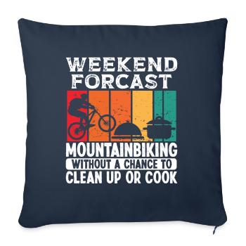 Weekend Forecast Mountain Biking for Men - Sofa pillowcase 17,3'' x 17,3'' (45 x 45 cm) - navy - Front