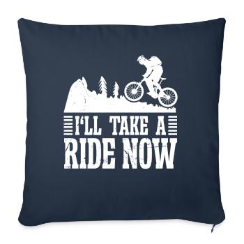 VTT Outdoor Design Hommes Femmes - Housse de coussin décorative 45 x 45 cm - bleu marine - Devant