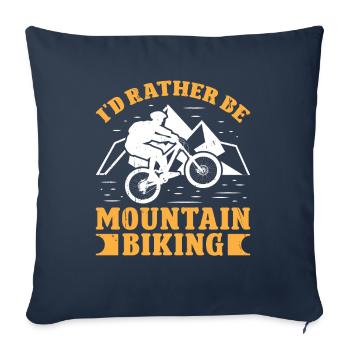 Je préfère faire du VTT - Housse de coussin décorative 45 x 45 cm - bleu marine - Devant