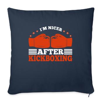 Drôles de cotes de kickboxing dans Nicer après le kickboxing - Housse de coussin décorative 45 x 45 cm - bleu marine - Devant
