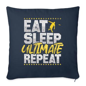 Ultimate Manger Dormir Répéter Frisbee Hobby Ultimate - Housse de coussin décorative 45 x 45 cm - bleu marine - Devant