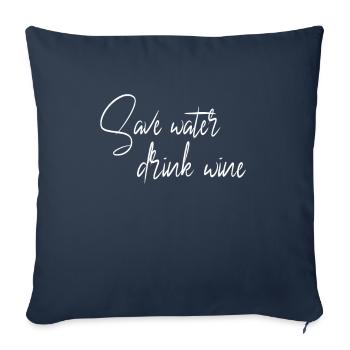 Wine saying - Sofa pillowcase 17,3'' x 17,3'' (45 x 45 cm) - navy - Front