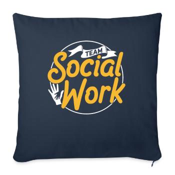 Équipe de travail social Travailleur social Travail social - Housse de coussin décorative 45 x 45 cm - bleu marine - Devant