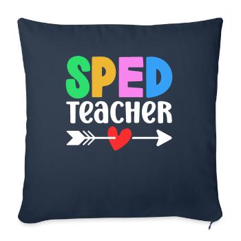Enseignante ou enseignant en éducation spécialisée Profession d’éducateur spécialisé - Housse de coussin décorative 45 x 45 cm - bleu marine - Devant