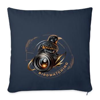 Ornithologue ornithologue ornithologue ornithologique d’observation des oiseaux - Housse de coussin décorative 45 x 45 cm - bleu marine - Devant