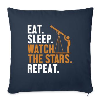 Manger Dormir Regarder Les étoiles répètent cosmologiste - Housse de coussin décorative 45 x 45 cm - bleu marine - Devant