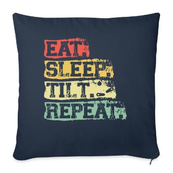 Manger. Dormir. Pencher. Répéter. -Flipper - Housse de coussin décorative 45 x 45 cm - bleu marine - Devant