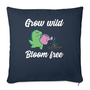 Cultivez sans fleurs sauvages - Housse de coussin décorative 45 x 45 cm - bleu marine - Devant