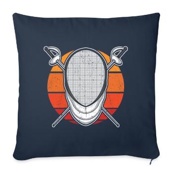 Escrimeur d’escrime - Housse de coussin décorative 45 x 45 cm - bleu marine - Devant