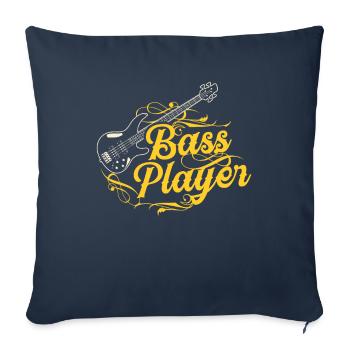Bassiste Basse Guitare Basse Guitariste Basse Musicien - Housse de coussin décorative 45 x 45 cm - bleu marine - Devant