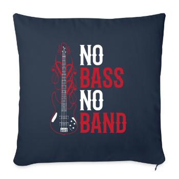 Pas de basse Pas de groupe Musiciens Bassiste Guitare basse - Housse de coussin décorative 45 x 45 cm - bleu marine - Devant