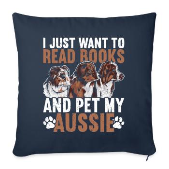 Australian Shepherd - Sofa pillowcase 17,3'' x 17,3'' (45 x 45 cm) - navy - Front