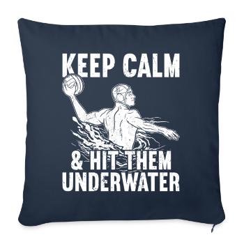 Water-polo Waterpolo - Housse de coussin décorative 45 x 45 cm - bleu marine - Devant