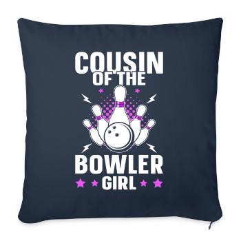 Cousin de la Bowler Girl - Housse de coussin décorative 45 x 45 cm - bleu marine - Devant