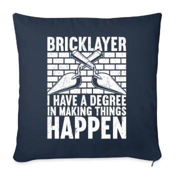 Bricklayer Brick Layer Brickmason Mason - Sofa pillowcase 17,3'' x 17,3'' (45 x 45 cm) - navy - Front
