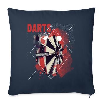 Fléchettes, jeu de fléchettes, jeu de fléchettes, fléchettes, joueurs de fléchettes - Housse de coussin décorative 45 x 45 cm - bleu marine - Devant