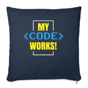 My Code Works Programming Coding Coder - Sofa pillowcase 17,3'' x 17,3'' (45 x 45 cm) - navy - Front