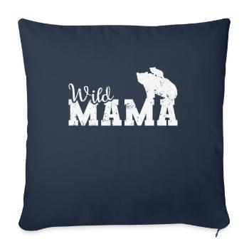 Wild Mama Bär Wald Tier - Sofakissenbezug 45 x 45 cm - Navy - Vorne