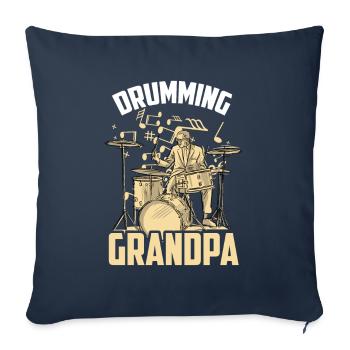 Drummer, Grandpa, Playing the drums, Drums - Sofa pillowcase 17,3'' x 17,3'' (45 x 45 cm) - navy - Front