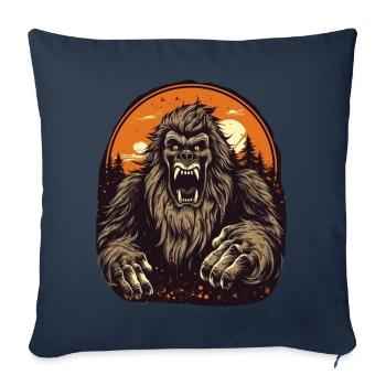 Sasquatch Folklore Cadeau Creepy Bigfoot - Housse de coussin décorative 45 x 45 cm - bleu marine - Devant