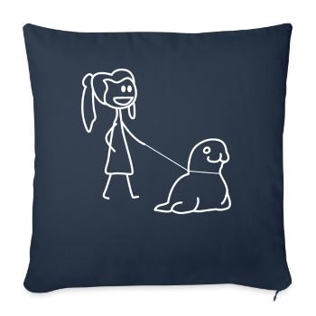 seal, seal, walking seal, seal, seal - Sofa pillowcase 17,3'' x 17,3'' (45 x 45 cm) - navy - Front