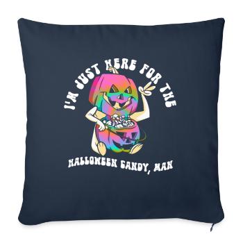 Juste à cause des bonbons ici, Man - Hippie Halloween - Housse de coussin décorative 45 x 45 cm - bleu marine - Devant