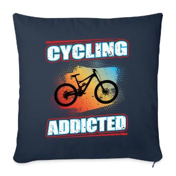 Cycling Addicted Mountainbike MTB Fahrrad Rad - Sofakissenbezug 45 x 45 cm - Navy - Vorne