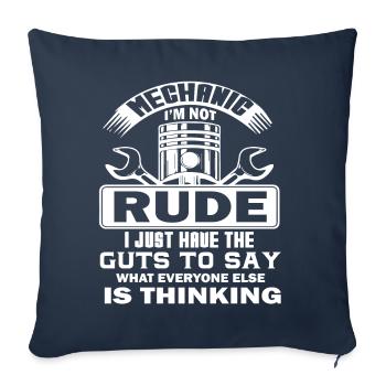 Mechanic Mechanic I Am Not Rude - Sofa pillowcase 17,3'' x 17,3'' (45 x 45 cm) - navy - Front