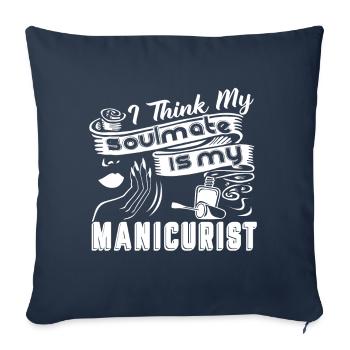 Manicurist My Soulmate Is My Manicurist - Sofa pillowcase 17,3'' x 17,3'' (45 x 45 cm) - navy - Front
