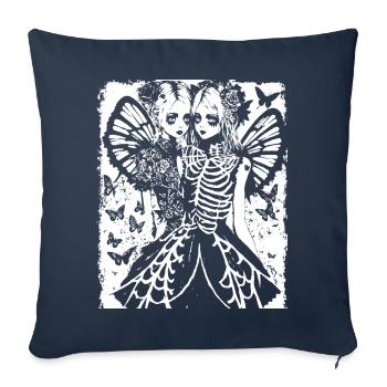 Fairycore Aesthetics Skeleton Fairy Goth Grunge G - Sofa pillowcase 17,3'' x 17,3'' (45 x 45 cm) - navy - Front
