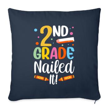 Second Grade Bull's Eye Second Grader Teacher - Sofa pillowcase 17,3'' x 17,3'' (45 x 45 cm) - navy - Front