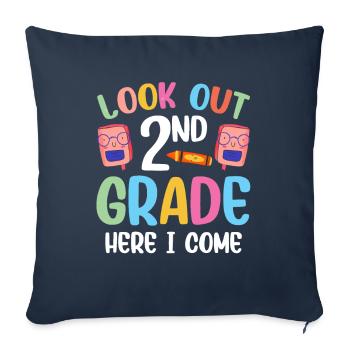 Attention second grade, I'm coming second graders - Sofa pillowcase 17,3'' x 17,3'' (45 x 45 cm) - navy - Front
