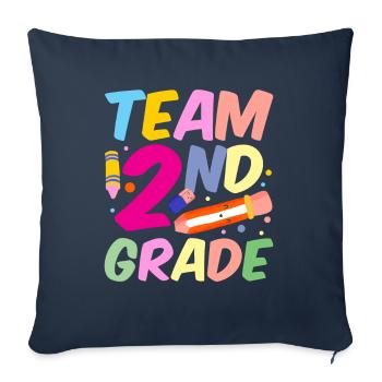Team Second Grade Teacher Second Grader School - Sofa pillowcase 17,3'' x 17,3'' (45 x 45 cm) - navy - Front