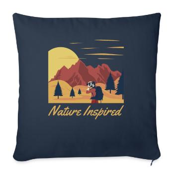Nature Inspired Trekking Mountain Hiking Hiking - Sofa pillowcase 17,3'' x 17,3'' (45 x 45 cm) - navy - Front