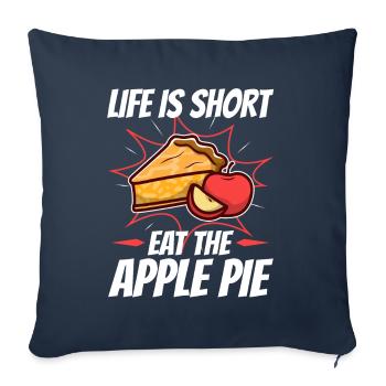 La vie est courte manger le gâteau - Housse de coussin décorative 45 x 45 cm - bleu marine - Devant