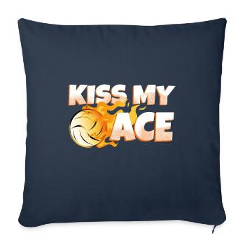 Embrasse mon as du volleyball - Housse de coussin décorative 45 x 45 cm - bleu marine - Devant