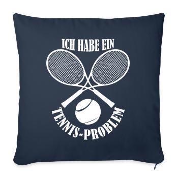 Tennis Tennis Dicton Raquette de tennis - Housse de coussin décorative 45 x 45 cm - bleu marine - Devant