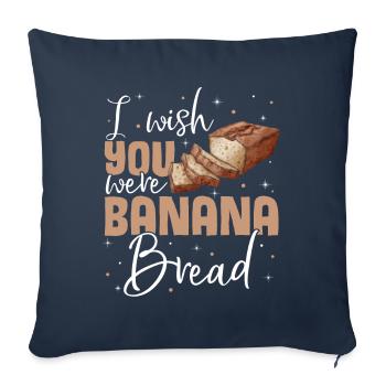 Drôle de vêtements de cuisson au pain aux bananes - Housse de coussin décorative 45 x 45 cm - bleu marine - Devant