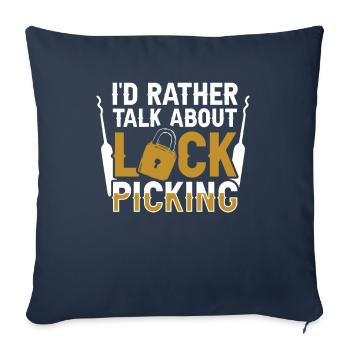 I'd rather talk about lock picking - Sofa pillowcase 17,3'' x 17,3'' (45 x 45 cm) - navy - Front