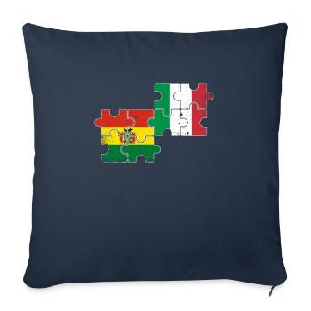 Bolivie Italie Drapeau Vintage Boliviens - Housse de coussin décorative 45 x 45 cm - bleu marine - Devant